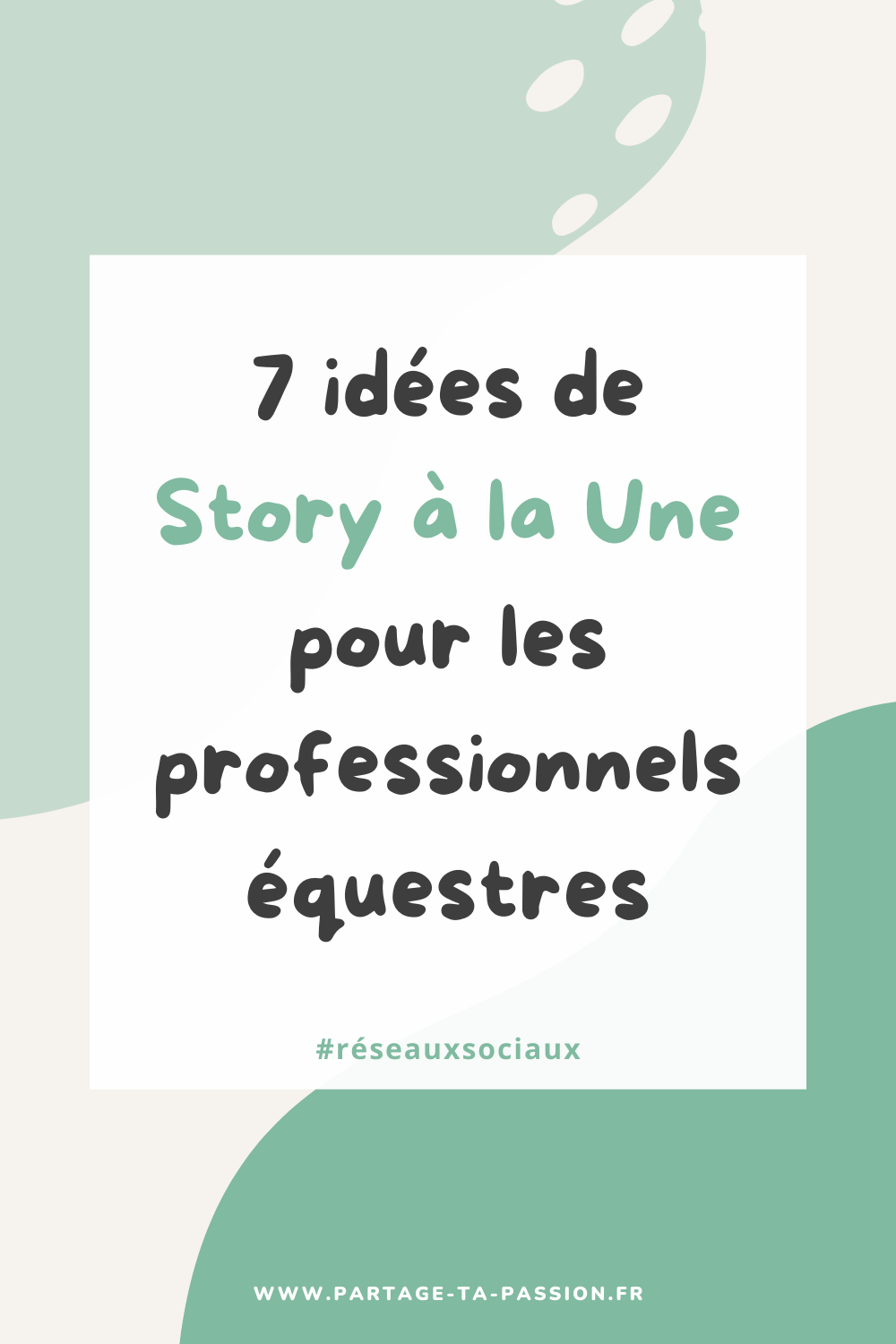 7 idées de Story à la Une pour les professionnels équestres